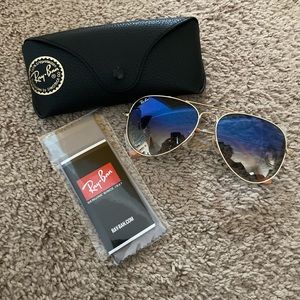 rayban 3026 62mm blue mirrored ombré sunglasses